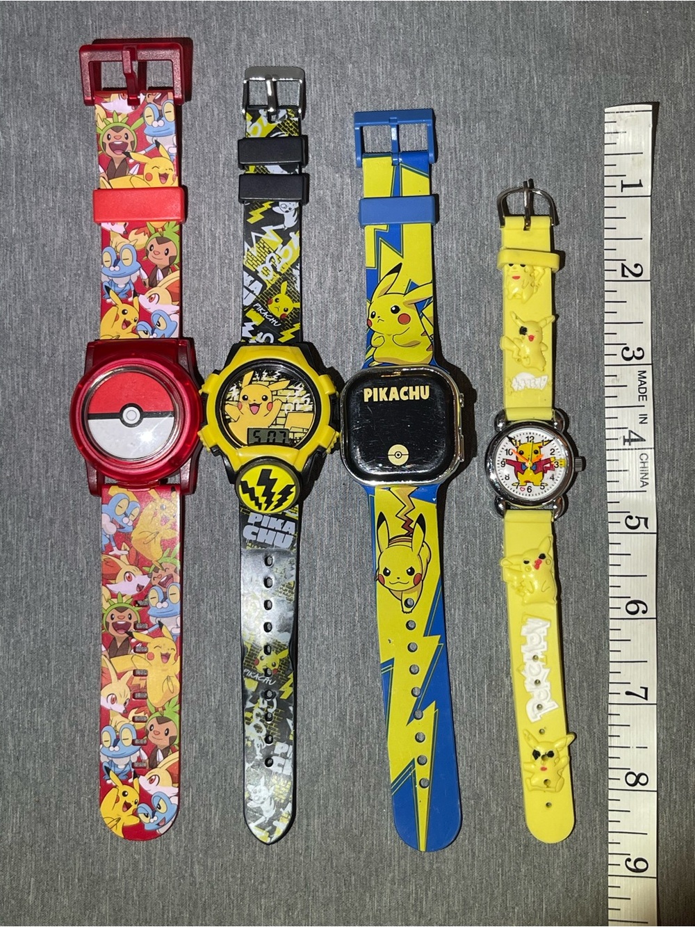 Pokemon Kids Multi-Color Character Watch Set with Pikachu Designs